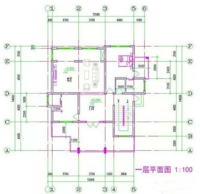 农村三层楼房一层平面图