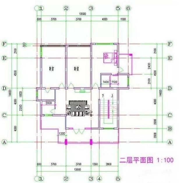 农村三层楼房二层平面图