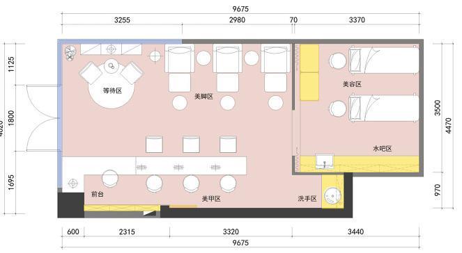 42平美容美甲店装修多少钱？9万全包小户型粉色